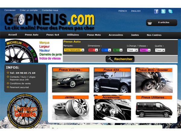 GoPneus.com Vente en ligne pneus neufs à prix discount