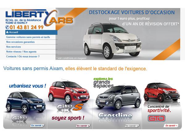 Liberty car's : concessionnaire voiture sans permis 93, distributeur Aixam